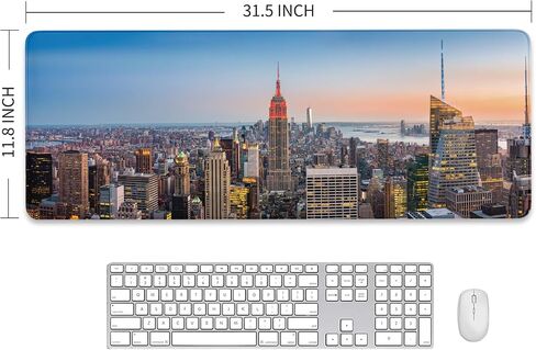 San Francisco Bay Bridge Night, Non-Slip Desk Pad, Desk Mat with Seamed Edges, Gaming Mouse Pad, Computer Mat Big Mousepad, Keyboard Mouse Mat for Office, Home(31.5 X 11.8 Inch, 3mm Thick) in Kuwait