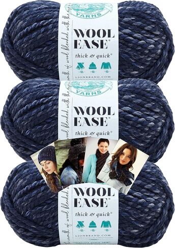 Lion Brand Yarn - Wool-Ease Thick & Quick - Prints & Stripes - 3 Pack with Needle Gauge - 640-535 (River Run) in Saudi Arabia