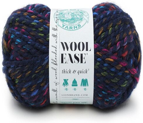 خيوط Lion Brand - صوف - صوف وسرعة - مطبوعات وخطوط - 3 عبوات مع مقياس الإبرة - 640-535 (River Run) in Kuwait