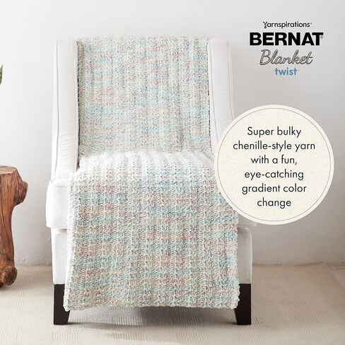 Bernat Blanket Twist Dove Yarn - 2 Pack of 300g/10.5oz - Polyester - 6 Super Bulky - Knitting/Crochet in Saudi Arabia