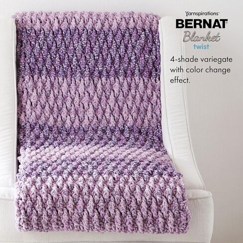 Bernat Blanket Twist Dove Yarn - 2 Pack of 300g/10.5oz - Polyester - 6 Super Bulky - Knitting/Crochet in Saudi Arabia