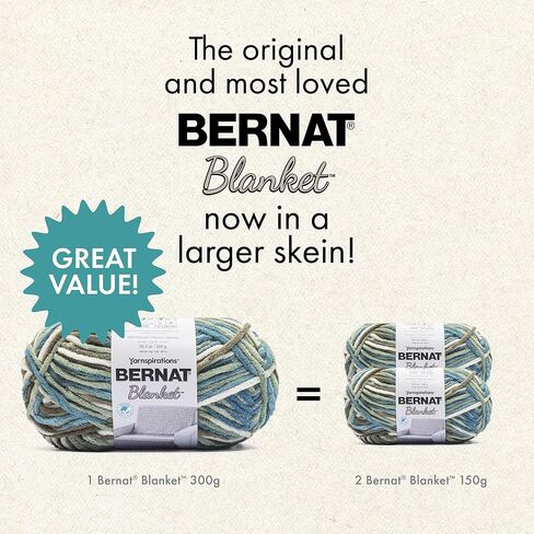 Bernat Blanket Twist Dove Yarn - 2 Pack of 300g/10.5oz - Polyester - 6 Super Bulky - Knitting/Crochet in Saudi Arabia