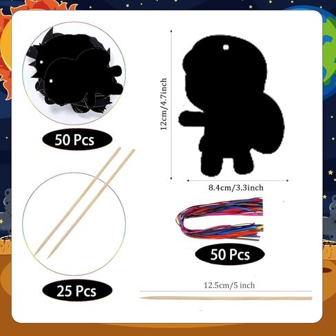WithInafootof 50pcs بطاقات خدش Hero for Boys Girls Colorful Colorbow Cartoon Paper Craft مع قلم خشبي للبطل الفائق في حفل عيد ميلاد الفنون DIY أنشطة DIY in Kuwait