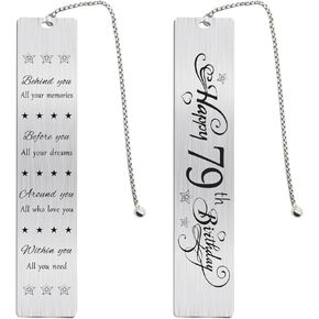 Jzxwan Happy 79th Birthday Gifts for Women Men, 79 Year Old Birthday Bookmark, Female 79 Yr Old Bday Card Gift Ideas, 1946 Book Mark for Woman Man, 79th Bday Decorations