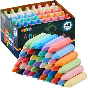 joyin 144 pcs مخروطات مخروطية على شكل راقصة قابلة للغسل ، طباشير ملون من جامبو غير سامة للأطفال الصغار 1-3 ، والرسم للفن في الهواء الطلق ، واللوازم المدرسية ، يجب أن يكون الفصل الدراسي