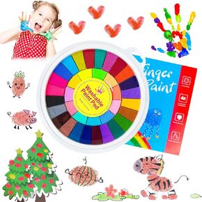 7 Color Fingerprint Coloring Book for Kids,Washable Finger Paint Set,Children's Finger Drawing Toys with Finger Cots and Painting Templates for Painting DIY Crafts,Gifts