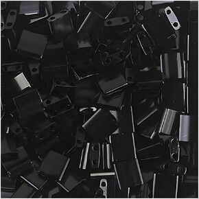 Black Opaque Tila Beads 7.2 Gram Tube By Miyuki Are a 2 Hole Flat Square Seed Bead 5x5mm 1.9mm Thick with .8mm Holes