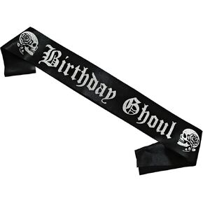 Magnusson's Garden Birthday Ghoul Sash, Gothic Birthday Sash, Halloween HBD Girl Accessories, Goth, Spooky, Emo Bday Decorations