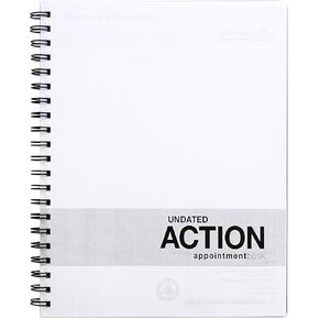 Action Appointment Book (8.5 x 11 inches) Undated 2 Page Weekly Spreads for Daily and Hourly Schedule Tracking