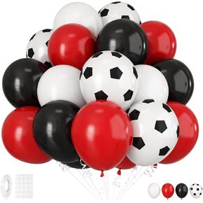30pcs Soccer Balloon Green Yellow,Soccer Print Balloon Set,Football Party Birthday Decorations,12 Inch Football Latex Balloon for Boys Kids Football Euros Football Sport Theme Party Decorations