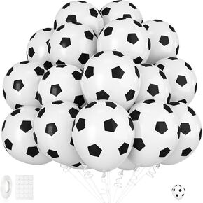 30pcs Soccer Balloon Green Yellow,Soccer Print Balloon Set,Football Party Birthday Decorations,12 Inch Football Latex Balloon for Boys Kids Football Euros Football Sport Theme Party Decorations