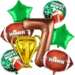 KatchOn 10th Football Birthday Balloons - 40 Inch, Brown 10 Balloons | Football Birthday Decorations, Sports Theme Party Supplies, Championship Trophy