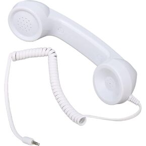 Retro Phone Handset, 3.5mm Sound Plug Multifunction Radiation Proof Handheld Cell Phone Receiver for Landline Phones, Mobile Phones, Computers (LightPink)