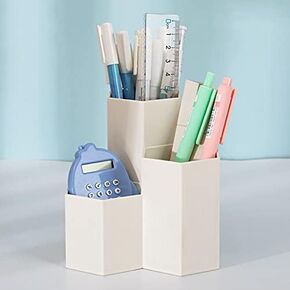 Pen Holder for Desk Pencil Holder for desk Pen Cup Office Stationary Organizer for Desk accessories Home/Classroom/Office (Ivory)
