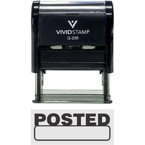 Basic Posted Self-Inking Office Rubber Stamp (Black) - Medium
