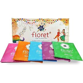 Craftsman 5 Colors × 80 جرامًا كل Floret Herbal Holi Gulal Safe Colors Eco ودية متعددة الألوان هولي من التبرعات ، وحفلات ، و 5 آلاف ماراثون ، ورينجولي ، والمخيمات الصيفية ، والمهرجانات in Kuwait