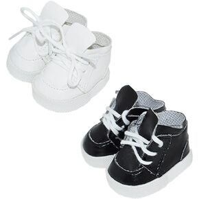 niannyyhouse Sports Shoes 20cm Plush Doll Stuffed Kpop Doll Accessories (White+Black)