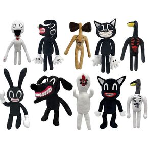 10-Piece Siren Head Plush Toy Set with Cartoon Dog & Cat - Perfect for Home, Party & Birthday Gifts (Blue)