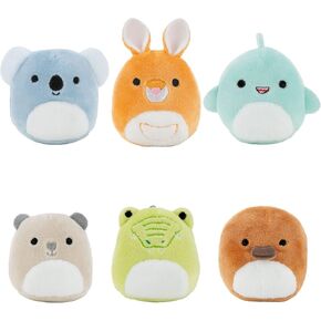 Squishville by Original Squishmallows Down Under Squad Plush - Six 2-Inch Wesley, Kayla, Keely, Ham, Santino, and Sharon Plush - Toys for Kids (SQM0215)