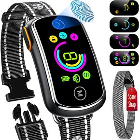 Bark Collar for Large Dog, KFGUH Professional Bark Collar for Large Medium Dogs, Smart Dog Bark Collar with Adjustable Beep Vibration Shock and Sensitivity with Replacement Strap