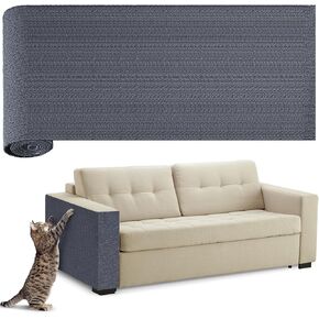 Cat Scratch Couch Furniture Protector 78.7"x15.8", JOUKOT Cat Scratching Mat Carpet Adhesive, Trimmable Cat Scratching Pad Post Board Sofa Replacement