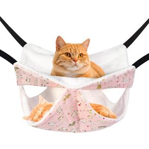 Cat Hammock for Cage Hanging Cat Bed with Adjustable Strap and Metal Hooks, for Winter and Summer Use - Small Animals Soft Sleeping Hammock Accessory