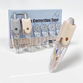 Refillable Retractable Correction Tape, 2PCS Extra Refills, Easy to Use Mini Aesthetic Pen Shaped Applicator for School Office Supplies (With 2 fillers)