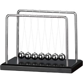 Newton's Cradle with 7balls 9inch Wooden Base Balance Ball Office Decoration
