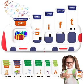 Spelling & Talking Flash Cards for Toddlers, Alphabet Learning Toys, Speech Therapy Toys CVC Words Spell Games ABC Flash Cards with 107 Sight Words Toddler Toy Gifts for Kids