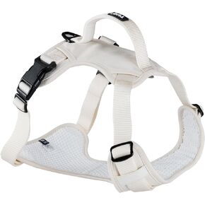 TUG Dog Harness with 2 Leash Connection Points | Adjustable, Padded, Lightweight | Handle on Back | No-Pull Front Clip (Medium, Cream)