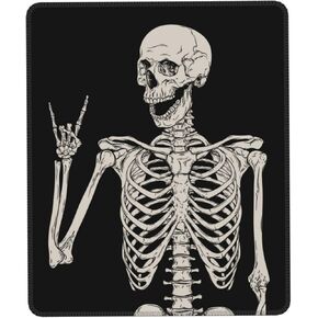 BZU Human Skeleton Black Mouse Pad Small Mouse Pad, Square Waterproof Mini MousePads 10x 8Inch Non-Slip Rubber Base Mousepad for Home Office Gaming Working Computers Laptop Keyboard