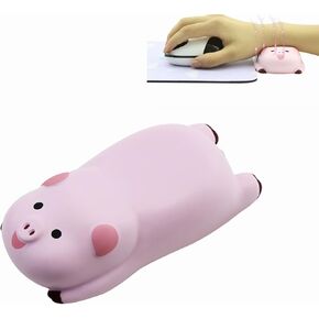 Small Wrist Rest Mouse Pad, Mini Cute Pig Ergonomic Mousepad Memory Foam Design Pig Shape Wrist Support Pillow Rest Cushion Mat for Office Computer Laptop,Comfortable and Pain Relief(Pink)