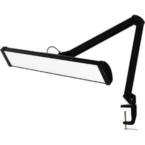 LED Architect Desk Lamp, 2300 Lumens, Dimmable, Metal Swing Arm, 5 Color Temperatures, 30W, Ideal for Task Work, Drafting, Reading, Clamp-on Office Table Lamp with 360 Bright LEDs(Black)