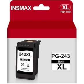 PG-243 XL Black Ink Cartridge Remanufactured for Canon 243 243XL PG-243 XL Ink Cartridges Fit for TR4520 TR4522 MG2520 MG2522 MG2922 MX490 MX492 TS3322 TS3122 TS202 Printer (Black, 1-Pack)