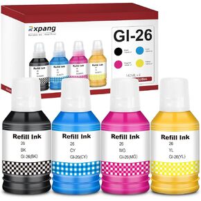 GI-26 GI26 Pigment Ink Replacement for Canon 26 GI-26 GI26 Ink Bottles, Compatible with Canon MAXIFY GX7020 GX6020 GX6021 GX7021 GX5020 GX4020 GX3020 GX6120 Megatank Printer