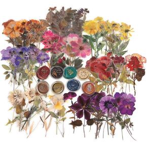 160pcs Pressed Flower Themed Stickers Dried Flowers Stickers Scrapbook Stickers for Making Junk Journal Card Making DIY Crafts