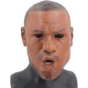 HENGYUTOYMASK Realistic Latex Star Face Celebrity Human Black Man Male Mask Carnival Accessories Cosplay (Roaring)