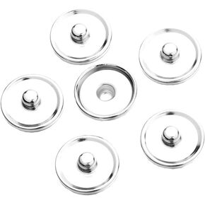 50 Pcs 20mm Metal Snap Button Base Trays Press Button Blanks Leather Snap Fasteners Cabochon Settings Jewelry Components Findings Accessories