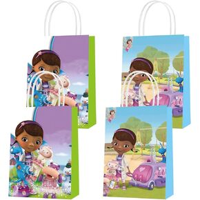 Elzem 16 Pack Doc McStuffins Party Bags Facs ، Doc Girls تحت عنوان للأطفال ، عيد ميلاد ، أكياس حلوى للبنات ، لوازم حفلة عيد ميلاد الفتيات الفتيات