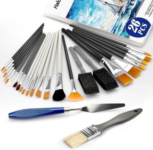 26PCS Painting Brushes Set, 5 Sets of Professional Painting Brushes for Acrylic Painting, Artist Paintbrushes for Body Face Rock Canvas, Kids Adult Drawing Arts Crafts Supplies in Saudi Arabia