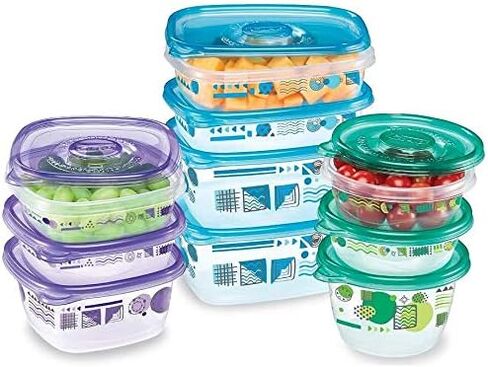 Glad GladWare Matchware Food Storage Containers, Value Pack With Easy Color Match Lids, 20 Piece Set (Pack of 2) - With Glad Lock Tight Seal, BPA Free Containers and Lids in Saudi Arabia
