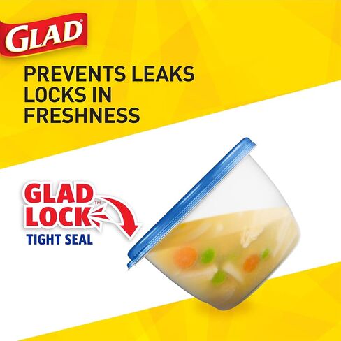 Glad GladWare Matchware Food Storage Containers, Value Pack With Easy Color Match Lids, 20 Piece Set (Pack of 2) - With Glad Lock Tight Seal, BPA Free Containers and Lids in Saudi Arabia