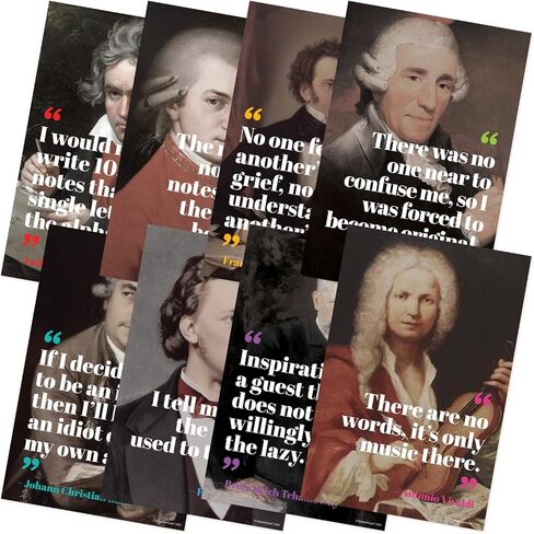 Quarterhouse Music Motivational Poster Set, Music Classroom Learning Materials for K-12 Students and Teachers, Set of 8, 12 x 18 Inches, Extra Durable in Kuwait