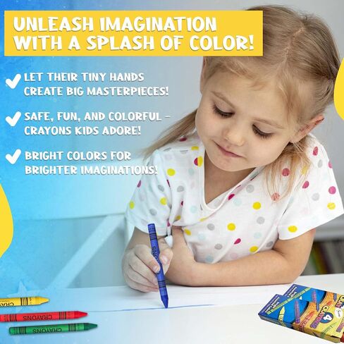 Crayons Bulk Pack Case Of 144 4-Packs, Premium Color Crayons for Kids and Toddlers, Non-Toxic, for Party Favors, Restaurants, Goody Bags, 576 Crayons! (144 Crayon Packs Only) in Saudi Arabia