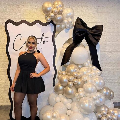White Balloons Garland Arch Kit,120Pcs Pearl Sand White and Double Stuffed Balloons Garland Different Sizes for Girl Women Birthday Bridal Baby Shower Wedding Party Bachelorette Decorations in Saudi Arabia
