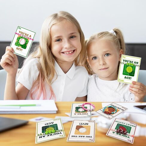 MOVINPE Valentines Day Cards for Girls Classroom Bulk, 24 Pack Friendship Bead Bracelets with Valentines Day Gift Cards, Classroom Prizes, Exchange Gift, Valentine’s Day Cards for Kids School in Kuwait