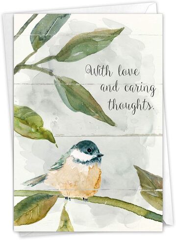 The Best Card Company - Lovely Sympathy Card with Envelope - Deepest Heartfelt Condolences, Love and Prayers - Birds of Encouragement C9144JSMG in Kuwait
