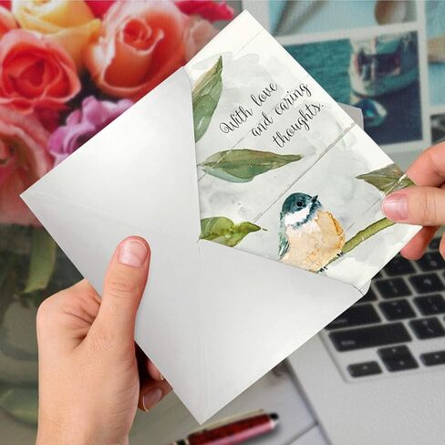 The Best Card Company - Lovely Sympathy Card with Envelope - Deepest Heartfelt Condolences, Love and Prayers - Birds of Encouragement C9144JSMG in Kuwait
