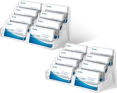 zavekia 1 Pack Business Card Holder, 8 Pocket Acrylic Business Card Holder for Desk in Kuwait