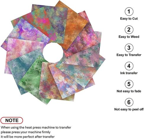 XINPOCUT TRANSFER MONETS (12pcs/set ، 12 "x12") - ورقة نقل المياه المائية متوافقة مع Cricut Mug Press ، أوراق نقل Silhouette Cameo لقمة القمصان. in Saudi Arabia